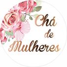 Painel de Tecido Sublimado Redondo Religioso Chá de Mulheres Flores Rosas c/ Elástico 1,5x1,5m