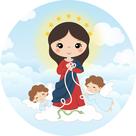 Painel de Tecido Sublimado Redondo Religioso Nossa Senhora Desatadora dos Nós c/ Elástico
