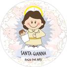 Painel de Tecido Sublimado Redondo Santinhos Católicos Santa Gianna c/ Elástico Painel de Tecido Sublimado Redondo Santinhos Católicos Santa Gianna c/ Elástico