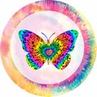 Painel de Tecido Sublimado Redondo Tie Dye Borboleta C/Elastico