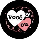 Painel de Tecido Sublimado Redondo Você e Eu Namorados Preto c/ Elástico Painel de Tecido Sublimado Redondo Você e Eu Namorados Preto c/ Elástico