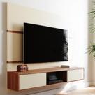 Painel de TV Até 65 Pol. Luna Babus - Off White / Cinamomo