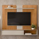 Painel Decorativo Home MDP/MDF TV até 65 Polegadas Porta Frontier Nature/Off White G77 - Gran Belo