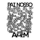 Painel Decorativo Oração Pai Nosso em Relevo Aplique 64x48