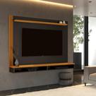 Painel DV Ripado 1.40m Para TV Até 55'' Polegadas Com Nicho Para Objetos Cor Preto / Cedro