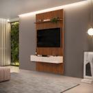 Painel e Bancada 1,43 x 2,40 Ripado DJ Pratic Freijo/Off White MDF
