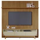 Painel E Bancada Tv 75 Pol 245x238 cm Luna Cumaru Opala MADETEC