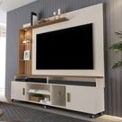 Painel e Rack para TV Tiane Off White e Canela Painel e Rack para TV Tiane Off White e Canela