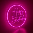 Painel em acrílico 3mm HAPPY BIRTHDAY Para Decoração De Festas 30x30cm - Com Iluminação LED Neon