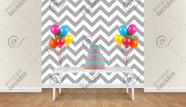 Painel em Jacquard Estampado Chevron Cinza Painel em Jacquard Estampado Chevron Cinza