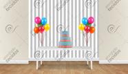 Painel em Jacquard Estampado Listrado Cinza Painel em Jacquard Estampado Listrado Cinza