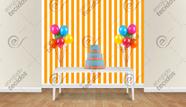 Painel em Jacquard Estampado Listrado Laranja Painel em Jacquard Estampado Listrado Laranja