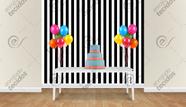 Painel em Jacquard Estampado Listrado Preto Painel em Jacquard Estampado Listrado Preto