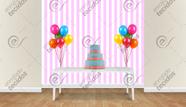 Painel em Jacquard Estampado Listrado Rosa Painel em Jacquard Estampado Listrado Rosa