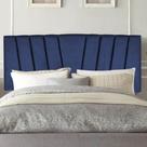 Painel Estofada Bélgica 140cm Casal Para Cama Box Quarto Suede Azul Marinho - Gat Magazine