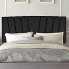 Painel Estofada Bélgica 90cm Solteiro Para Cama Box Quarto Suede Preto - Gat Magazine