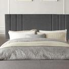 Painel Estofada Grécia 195cm King Size Para Cama Box Quarto Linho Cinza - Gat Magazine