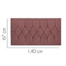 Painel Estofada Istambul Botão Capitonê 140cm Casal Para Cama Box Quarto Suede Rose Gold - Ahazzo Móveis