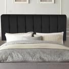 Painel Estofado Luxo Botão Kiara 90cm Solteiro Para Cama Box Suede Preto - Gat Magazine