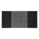 Painel Estofado Mini Cooper 144 cm Para Cama Box Quarto Casal Suede Preto/Cinza