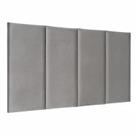 Painel Estofado Solteiro Herval Desmontável, 58 x 98 cm, Veludo Cinza