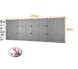 Painel Expositor De Ferramentas Modular 177cm x 52cm Em Plástico Perfurado Com 72 Ganchos Parede Cinza - AMZ