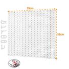 Painel Expositor De Ferramentas Modular 59cm x 52cm Em Plástico Perfurado Com 24 Ganchos Parede Branco - AMZ Painel Expositor De Ferramentas Modular 59cm x 52cm Em Plástico Perfurado Com 24 Ganchos Parede Branco - AMZ