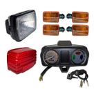 Painel Farol Pisca E Lente Da Lanterna Honda Cg / ML 125 1983 1984 1985 1986 1987 1988 + Chave De ignição