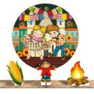 Painel Festa Redondo 1,50m 03 Totens Display MDF 25cm Festa Junina