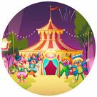 Painel Festa Redondo 3d Circo Palhacinho 1,50M - Fantasia Bras Painel Festa Redondo 3d Circo Palhacinho 1,50M - Fantasia Bras