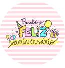 Painel Festa Redondo C/ Elástico 1,50m Feliz Aniversário