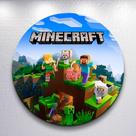 Painel Festa Sublimado Capa Game Craft Jogo Menino Decoração Estampa Infantil Redondo Mini ou Grande