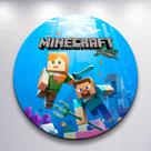 Painel Festa Sublimado Capa Game Craft Jogo Menino Decoração Estampa Infantil Redondo Mini ou Grande
