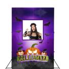 Painel Fundo Interativo Vazado Halloween Dia das Bruxas Tecido 1,50x2,20m