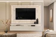 Painel Gaia para TV de até 75 polegadas - CALACATA / OFF WHITE - Madetec