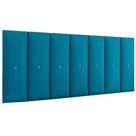 Painel Greta Pro 140cm Casal para Quarto Suspenso Azul