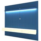 Painel Home Gelius Nobre Ripado com ripas autênticas largura de 230 cm para TV de até 85 polegadas Azul Royal /OFF White