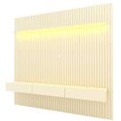 Painel Home Gelius Nobre Ripado com ripas autênticas largura de 230 cm para TV de até 85 polegadas OFF White