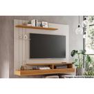 Painel Home p/TV até 50 Polegadas Valência Plus c/ Prateleira e Nichos 160x135cm Off White/Nature - Permóbili