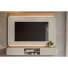 Painel Home p/ TV até 75 Pol Zurique c/ 2 Porta e 1 Prateleira 200x173cm Tauari/Off White Brilho - Linea Brasil