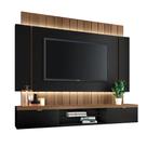 Painel Home Suspenso 1.8 Shawn para TV até 55" MDP/MDF com Fita LED Preto/Castanho G26 - Gran Belo Painel Home Suspenso 1.8 Shawn para TV até 55" MDP/MDF com Fita LED Preto/Castanho G26 - Gran Belo