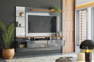 Painel Intense p/ Tvs Até 55'' c/ Gaveteiros e Prateleiras Suporte para Itens - Cinza Perolizado/Tauari