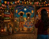 Painel Interativo Casadinho Arraia Festa Junina Tecido Vazado 2,20 X 1,50 m