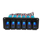 Painel Interruptor 6 Funções com LED Azul 12-24v