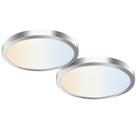 Painel LED Light Hykolity, pacote com 2 unidades, 30 cm, 24 W, 3CCT, escova de níquel Painel LED Light Hykolity, pacote com 2 unidades, 30 cm, 24 W, 3CCT, escova de níquel