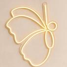 Painel LED Neon Borboleta Decoração Criativa para Quarto e Festa 50x40 cm