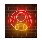 Painel Led Neon Cogumelo Mario Jogo Video Game instagramavel