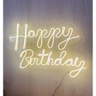 Painel Led Neon Happy Birthday- Letreiro Luminoso 60X40 com fonte