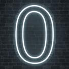Painel Led Neon Número 0 Zero Decoração Festa Iluminação 50cm
