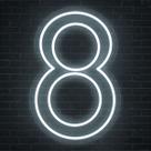 Painel Led Neon Número 8 Oito Decoração Festa Iluminação 50cm